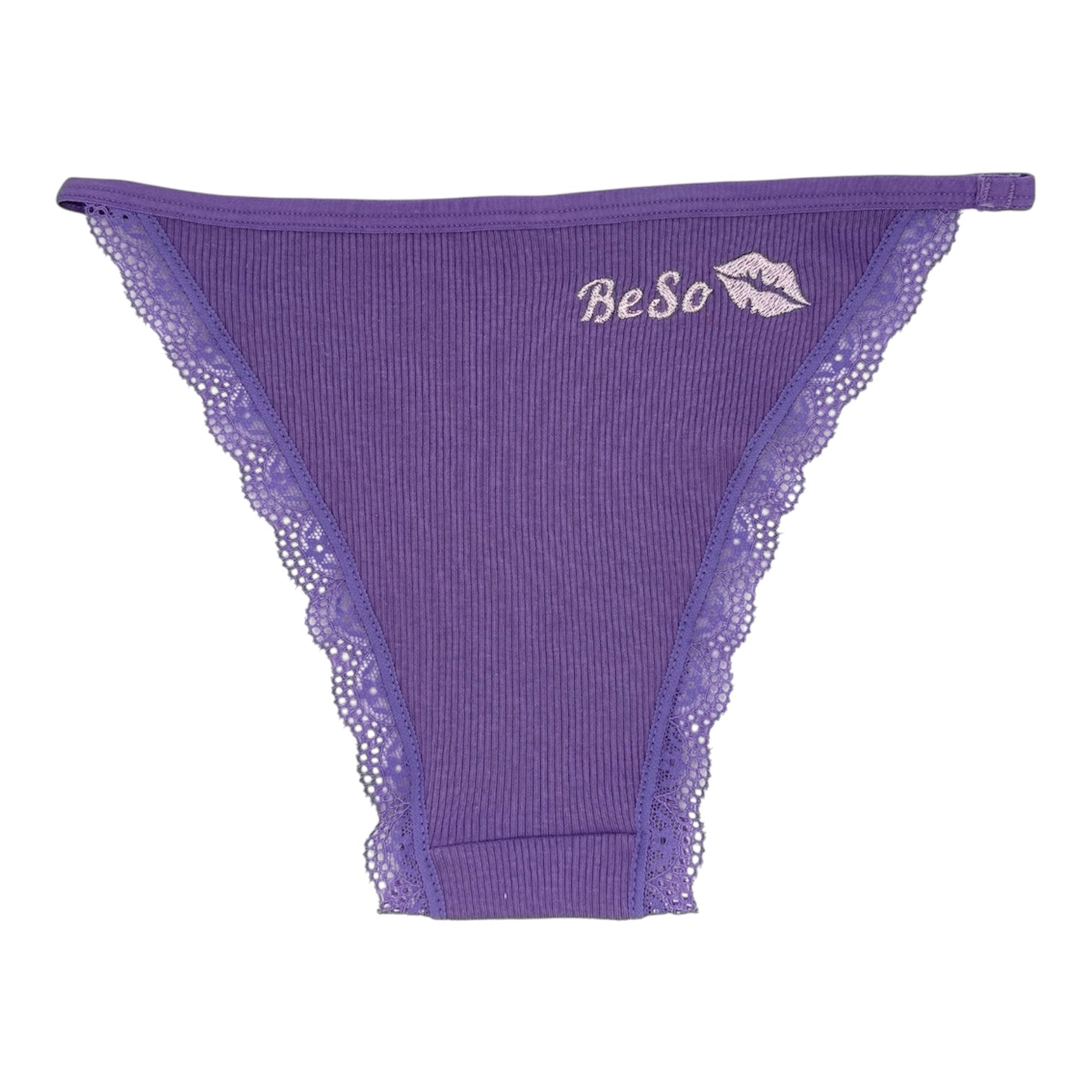 A flat image of the back of Berry Sorbet’s Grape Mist Beso briefs on a white background.