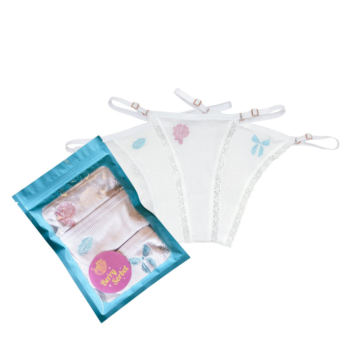 Displays a picture of our 3 Pack Pastel Sugar Multipack set in both the flat lays and a packed version.